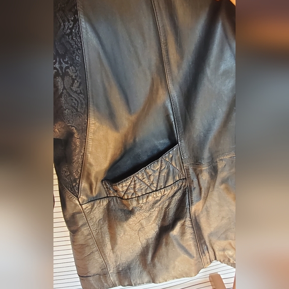 VINTAGE LEATHER COAT 90S large - Picture 6 of 11